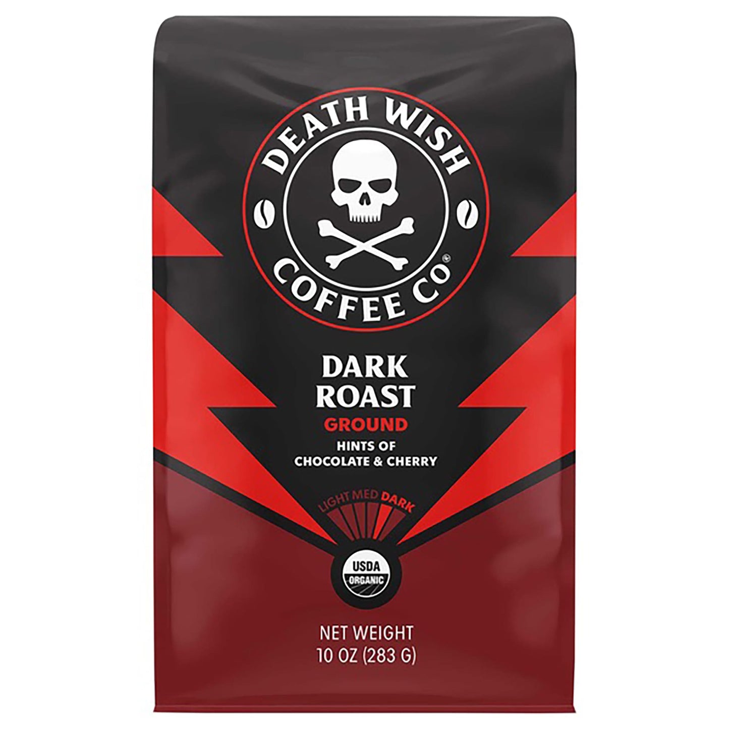 Death Wish Organic Dark Roast Ground Coffee, 10 oz.