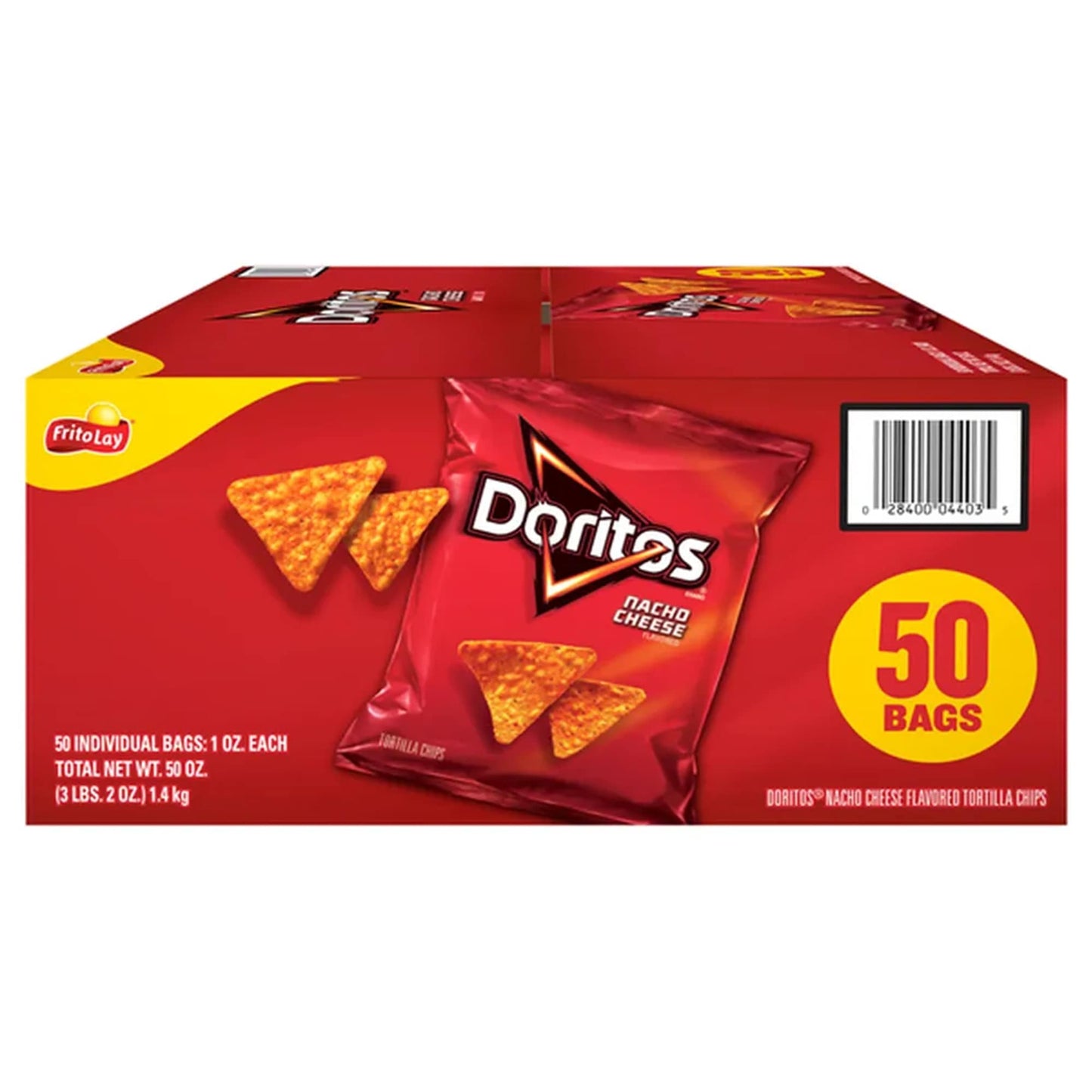 Frito Lay Doritos Nacho Cheese Tortilla Chips, Snacks, 50 ct.