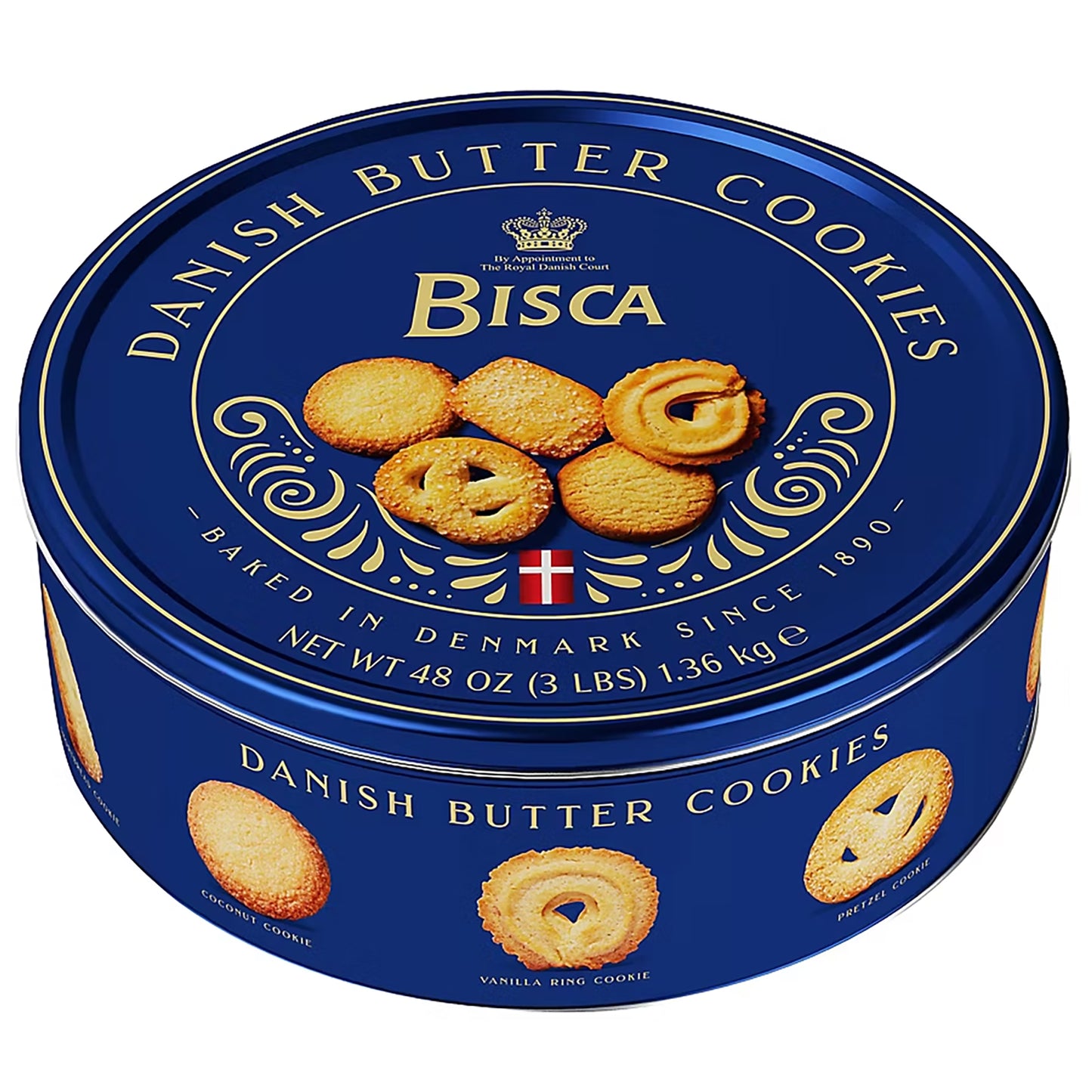 Bisca Danish Butter Cookies, 240 Cookies, 3 lb.