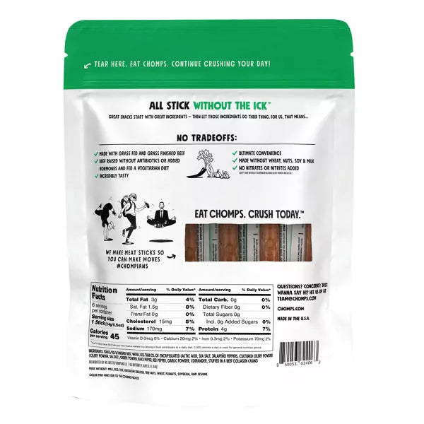 Chomps Chomplings Jalapeno Beef Mini Sticks, 3oz/6ct.