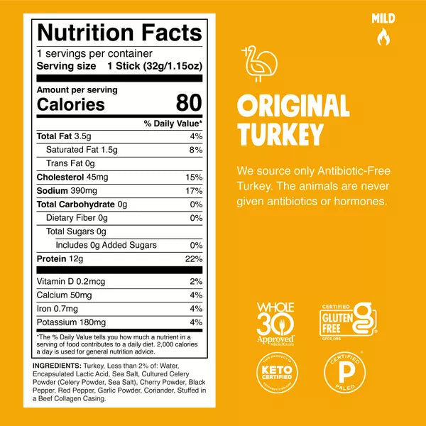 Chomps Original Turkey Sticks, 9.2oz/8ct.