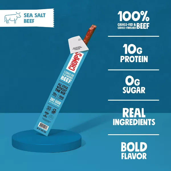 Chomps Sea Salt Beef Sticks, 9.2oz/8ct.