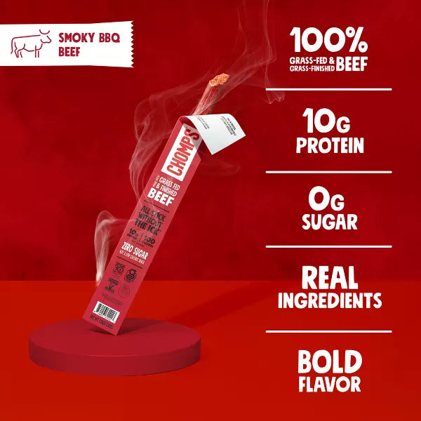 Chomps Snack Sticks Smoky BBQ Beef Sticks, 9.2oz/8ct.