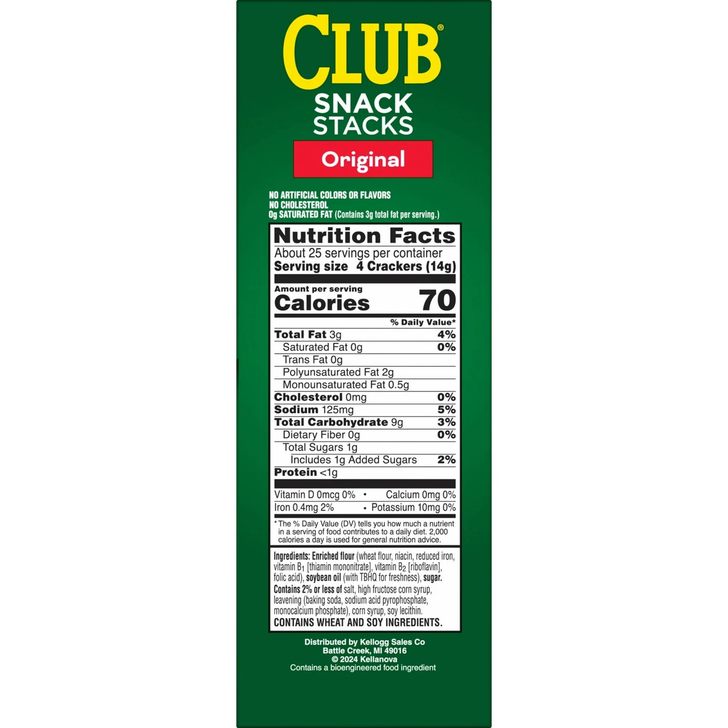 Club Snack Stacks Original Crackers, Lunch Snacks, 6 Count, 12.5 oz, 2 Pack