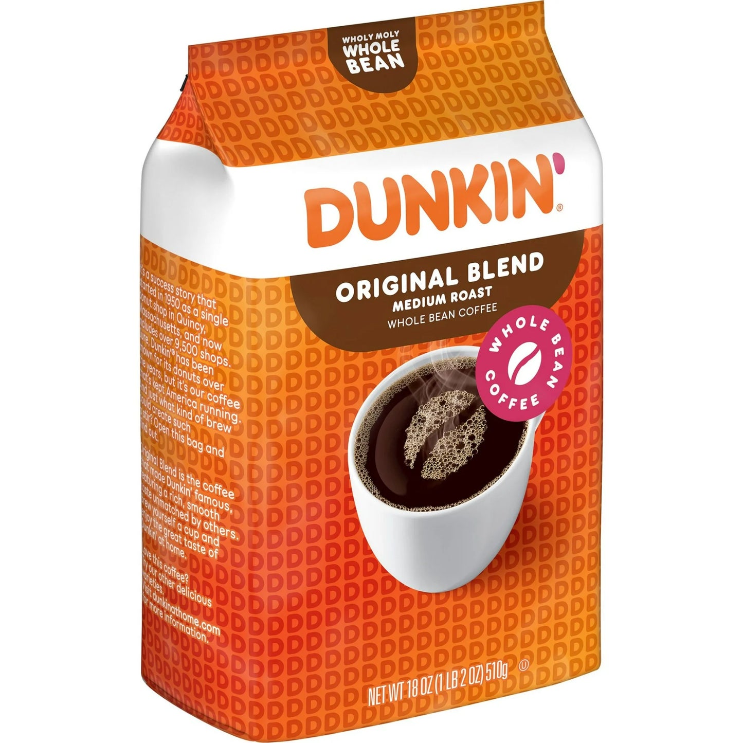 Dunkin' Original Blend Whole Bean Coffee, Medium Roast