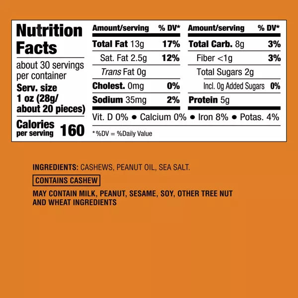 Good & Gather Lightly Salted Roasted Whole Cashews, 30oz.