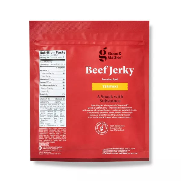 Good & Gather Teriyaki Beef Jerky, 2.85oz.