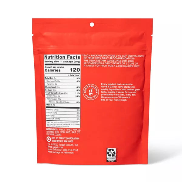 Good & Gather Freeze Dried Apple Slices, 1.25oz.
