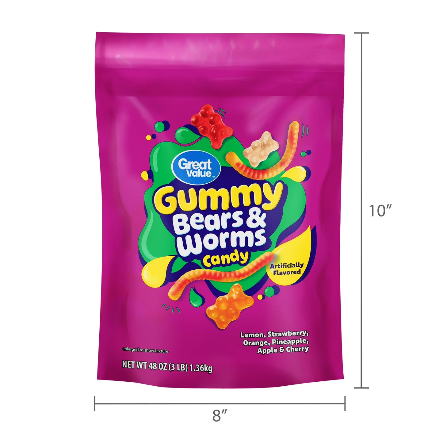 Great Value Gummy Bears & Worms Chewy Candy 48 oz