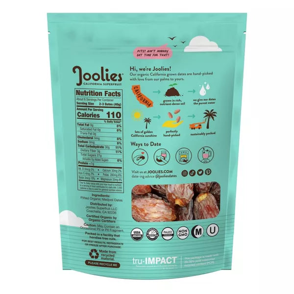 Joolies Organic Pitted Medjool Dates, 9oz.