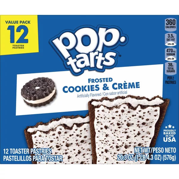 Pop-Tarts Frosted Cookies & Crème Pastries, 12ct/20.3oz.