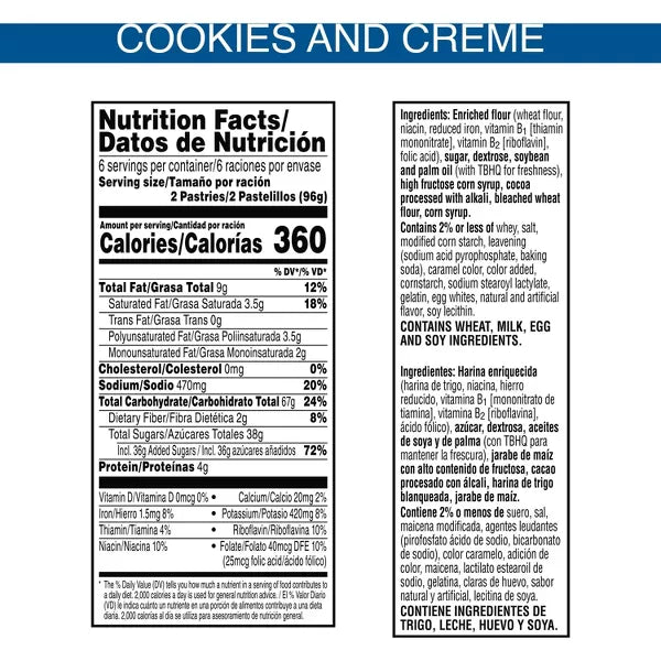 Pop-Tarts Frosted Cookies & Crème Pastries, 12ct/20.3oz.