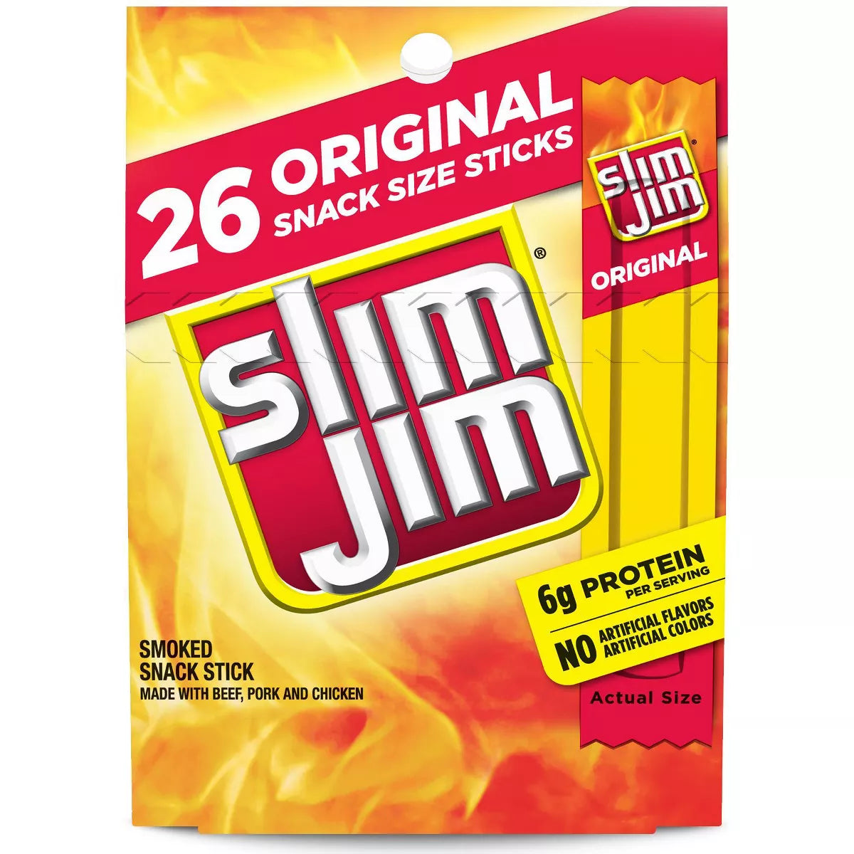 Slim Jim Original Smoked Snack Size Sticks, 7.28oz/26ct.