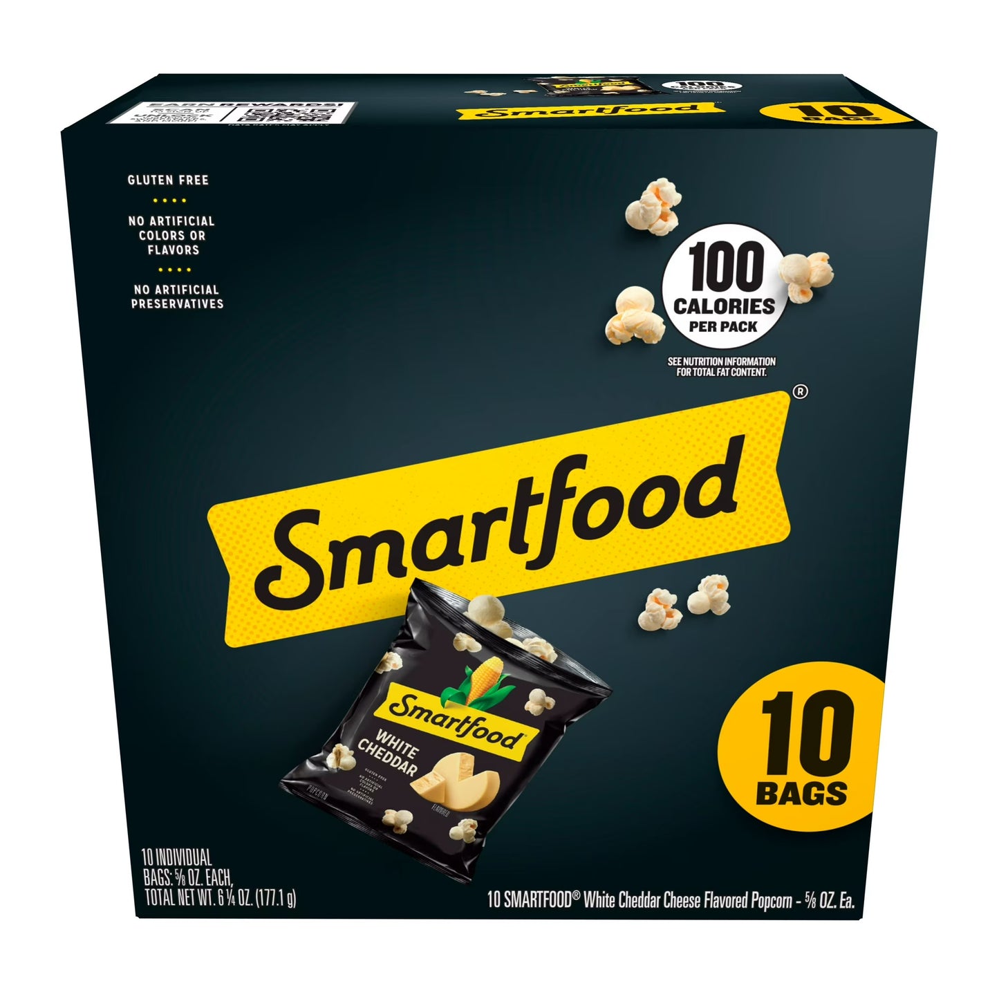 Smartfood White Cheddar Popcorn Snacks, 10 Count