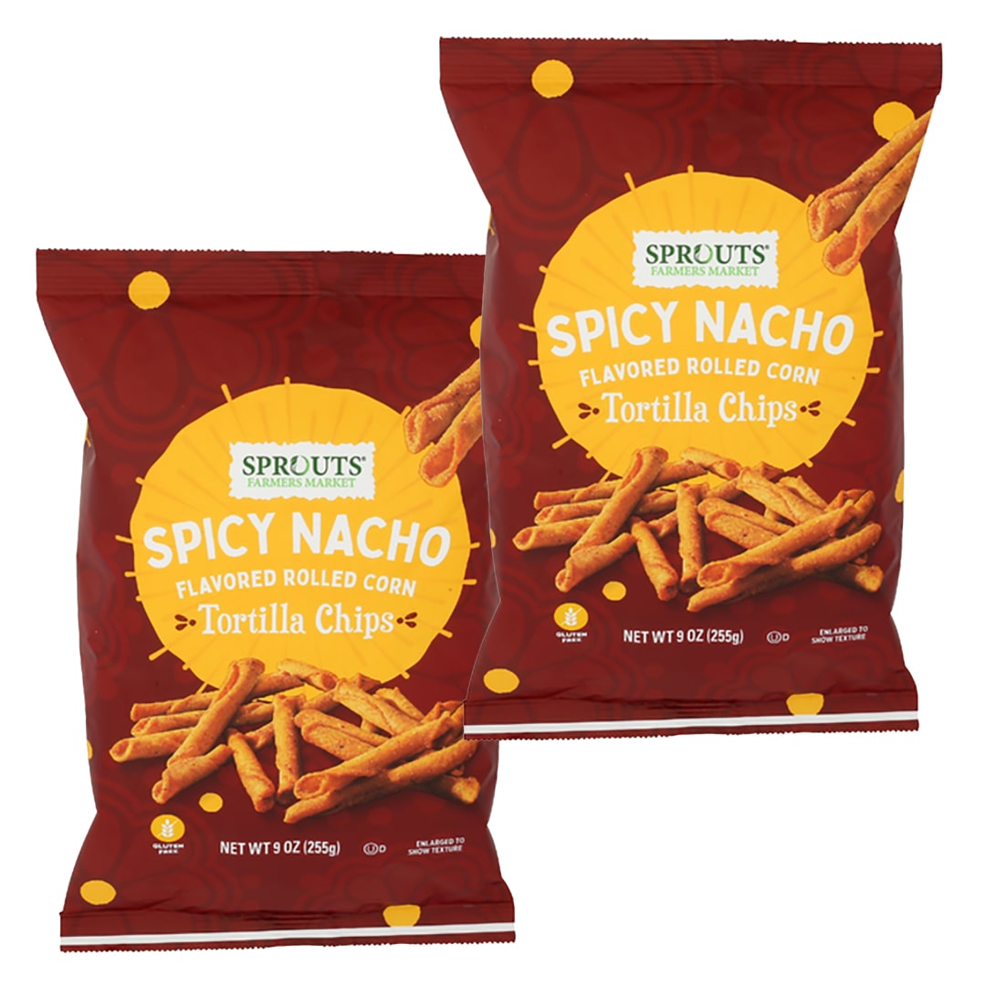 Sprouts Spicy Nacho Rolled Tortilla Chips, 9 oz., Multipack 2 ct.