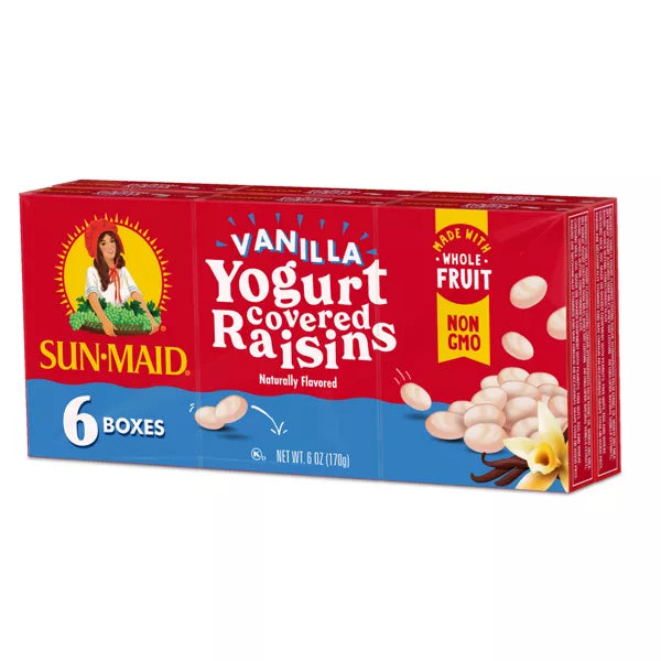 Sun-Maid Vanilla Yogurt Covered Raisins, 1oz / 6ct.