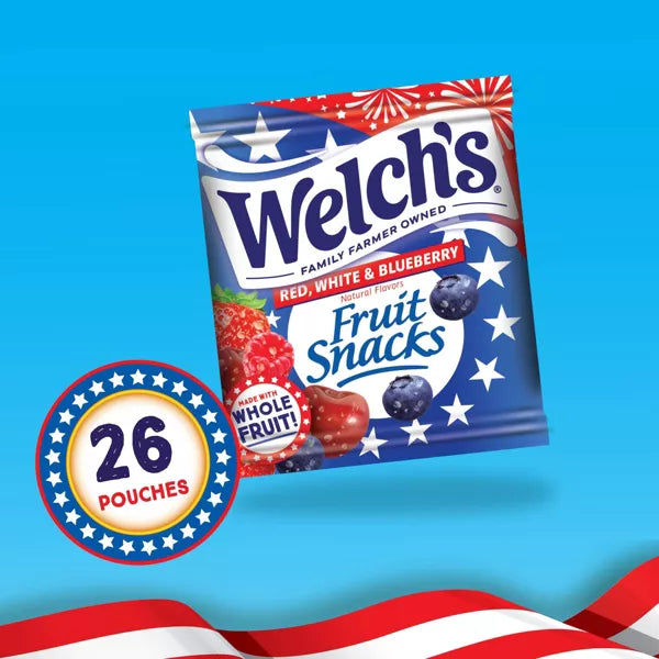 Welch's Fruit Snacks Red, White and Blueberry, 13oz/26ct.
