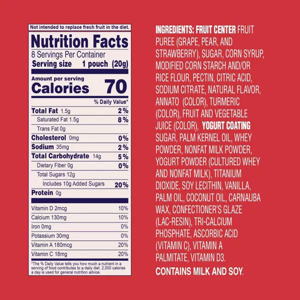 Welch's Strawberry Fruit 'n Yogurt Snacks, 5.6oz/8ct.