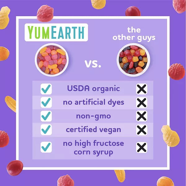 Yum Earth Fruit Snacks Box, 7oz/10ct.