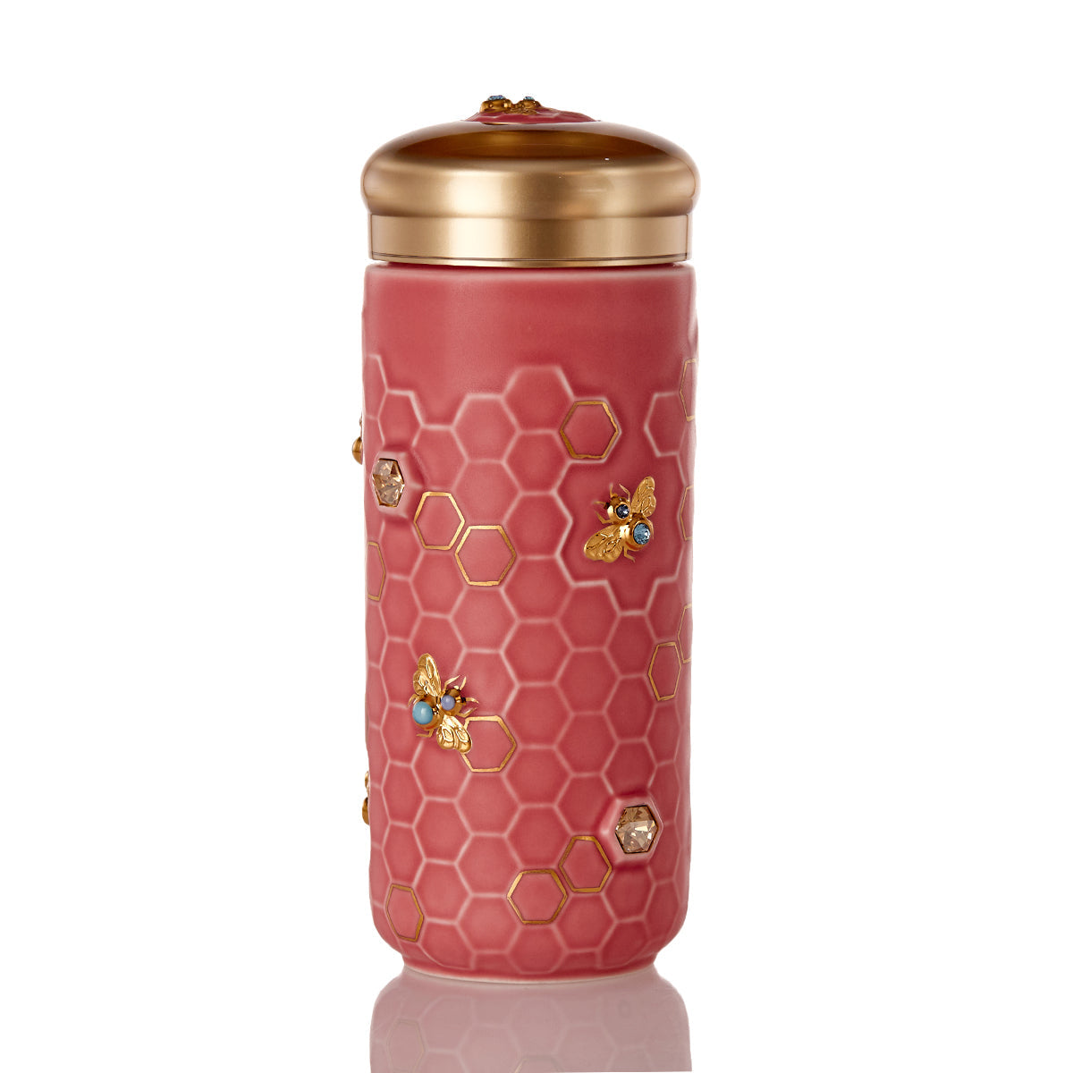 Honey Bee Travel Mug with Crystals, Ceramics 12.3 oz-2