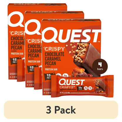 Quest Crispy Hero Protein Bars Low Carb, Keto, Choco Caramel Pecan 4 count