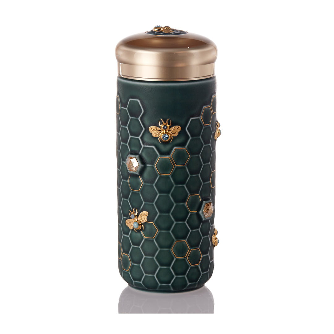 Honey Bee Travel Mug with Crystals, Ceramics 12.3 oz-1