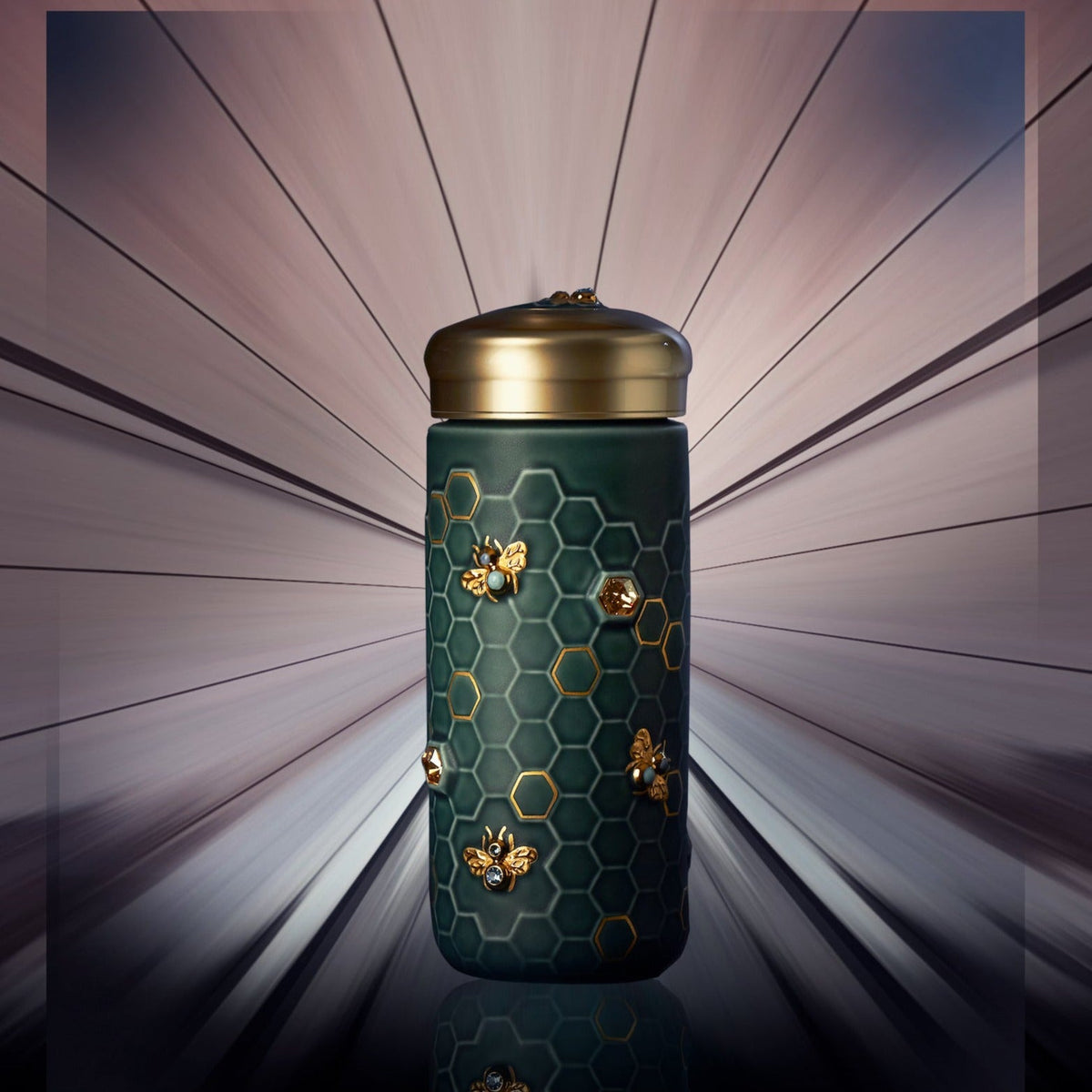 Honey Bee Travel Mug with Crystals, Ceramics 12.3 oz-10