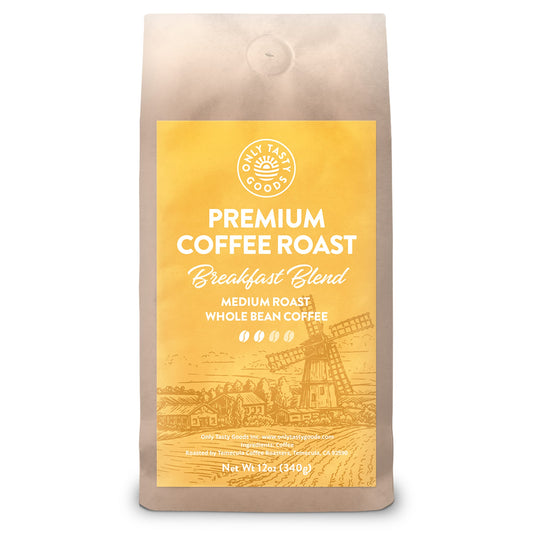 Breakfast Blend Medium Roast Whole Bean Coffee, Speciality Coffee Beans, Fresh Roasted 12 oz.