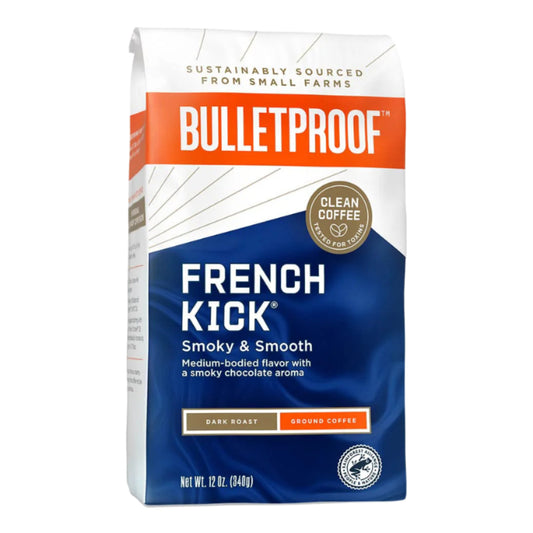 Bulletproof French Kick Ground Coffee, Smoky and Smooth, 12 oz
