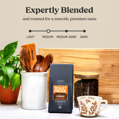 Bulletproof The Original Whole Bean Coffee, Sweet and Smooth, 12 oz.