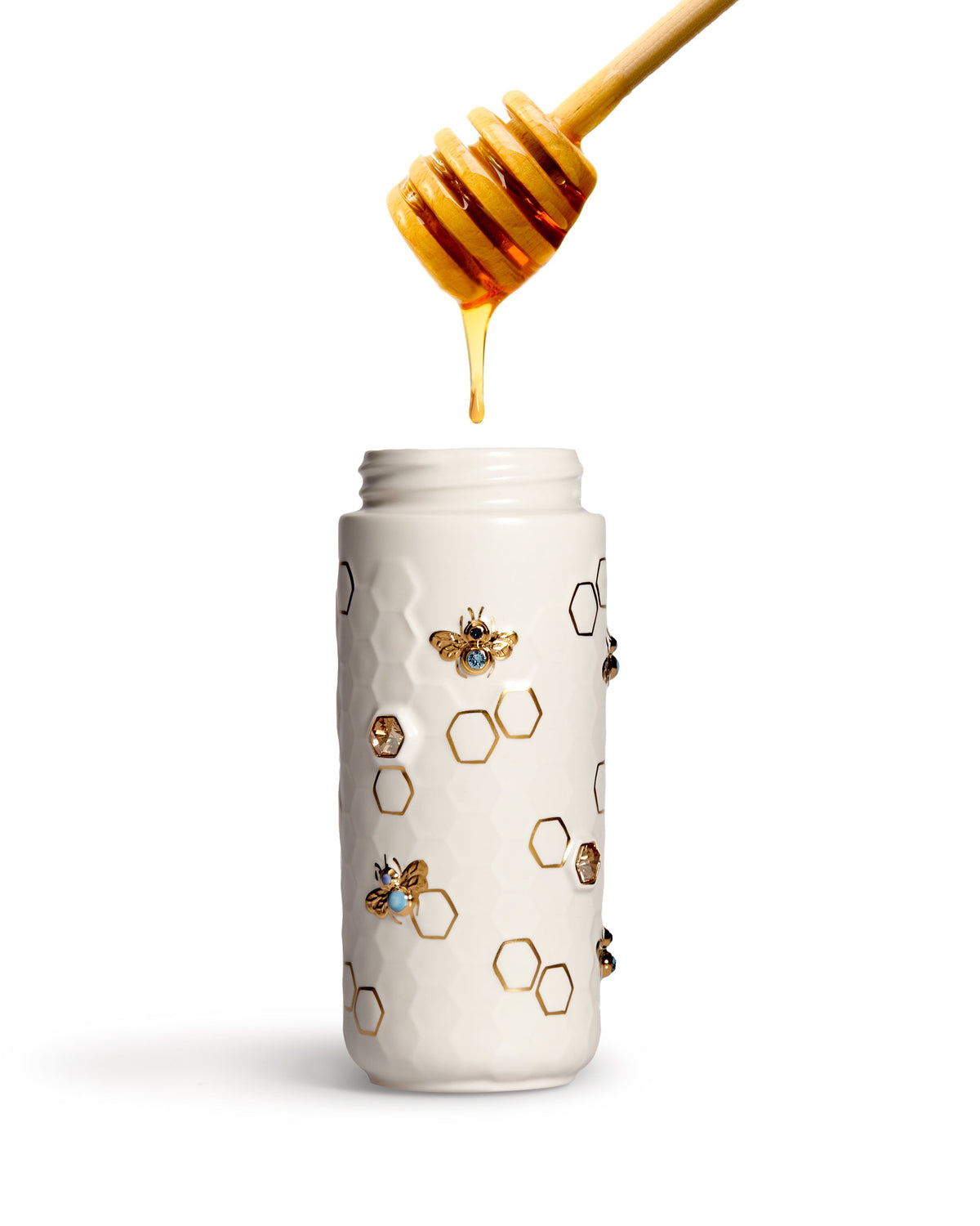 Honey Bee Travel Mug with Crystals, Ceramics 12.3 oz-22