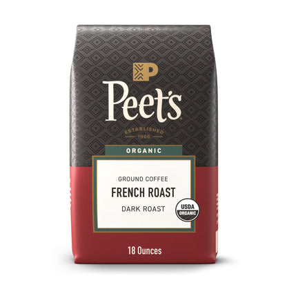 Peet's Coffee Organic French Dark Roast Ground Coffee, 18 oz.