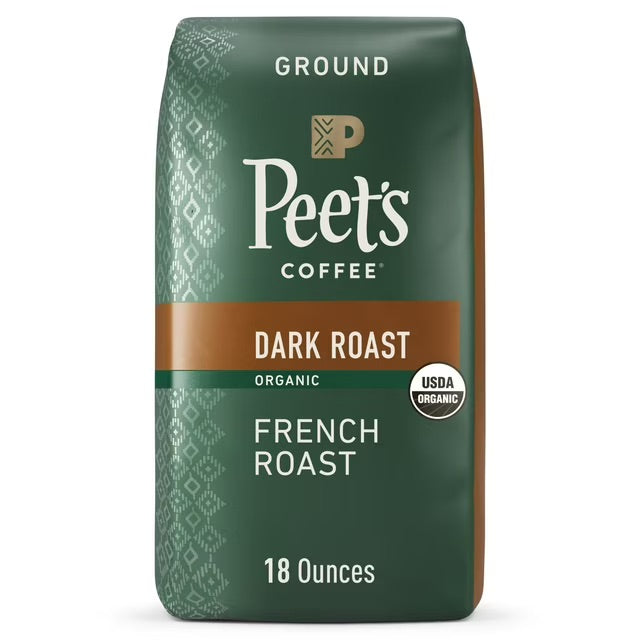 Peet's Coffee Organic French Dark Roast Ground Coffee, 18 oz.
