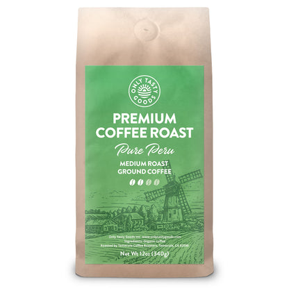 Pure Peru Medium Roast Ground Coffee, Non-GMO, 12 oz.