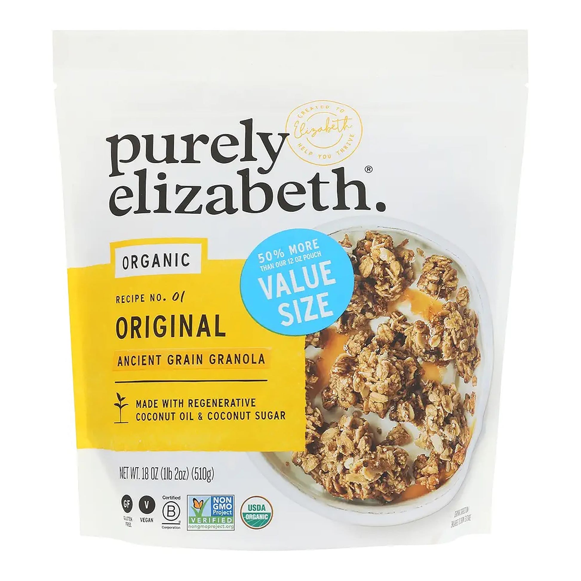 Purely Elizabeth Organic Original Ancient Grain Granola, Value Size, 18 oz. 