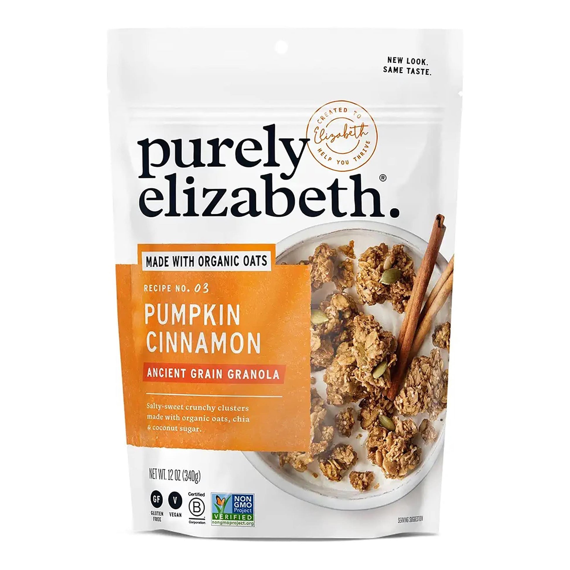 Purely Elizabeth Pumpkin Cinnamon Ancient Grain Granola, Made with Organic Oats, 12 oz.