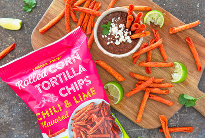 Trader Joe's Chili and Lime Flavored Rolled Corn Tortilla Chips, 9 oz., Multipack 2 ct.