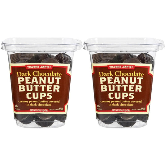 Trader Joe's Dark Chocolate Peanut Butter Cups, 16 oz. - 2 Pack