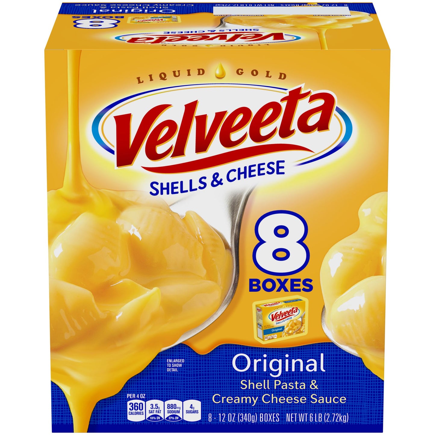 Velveeta Shells & Cheese Original Shell Pasta Meal, 8 x 12 oz.
