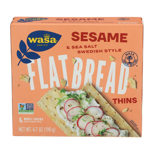 Wasa Sesame & Sea Salt Flatbread Thins, Snacks, 6.7 oz.