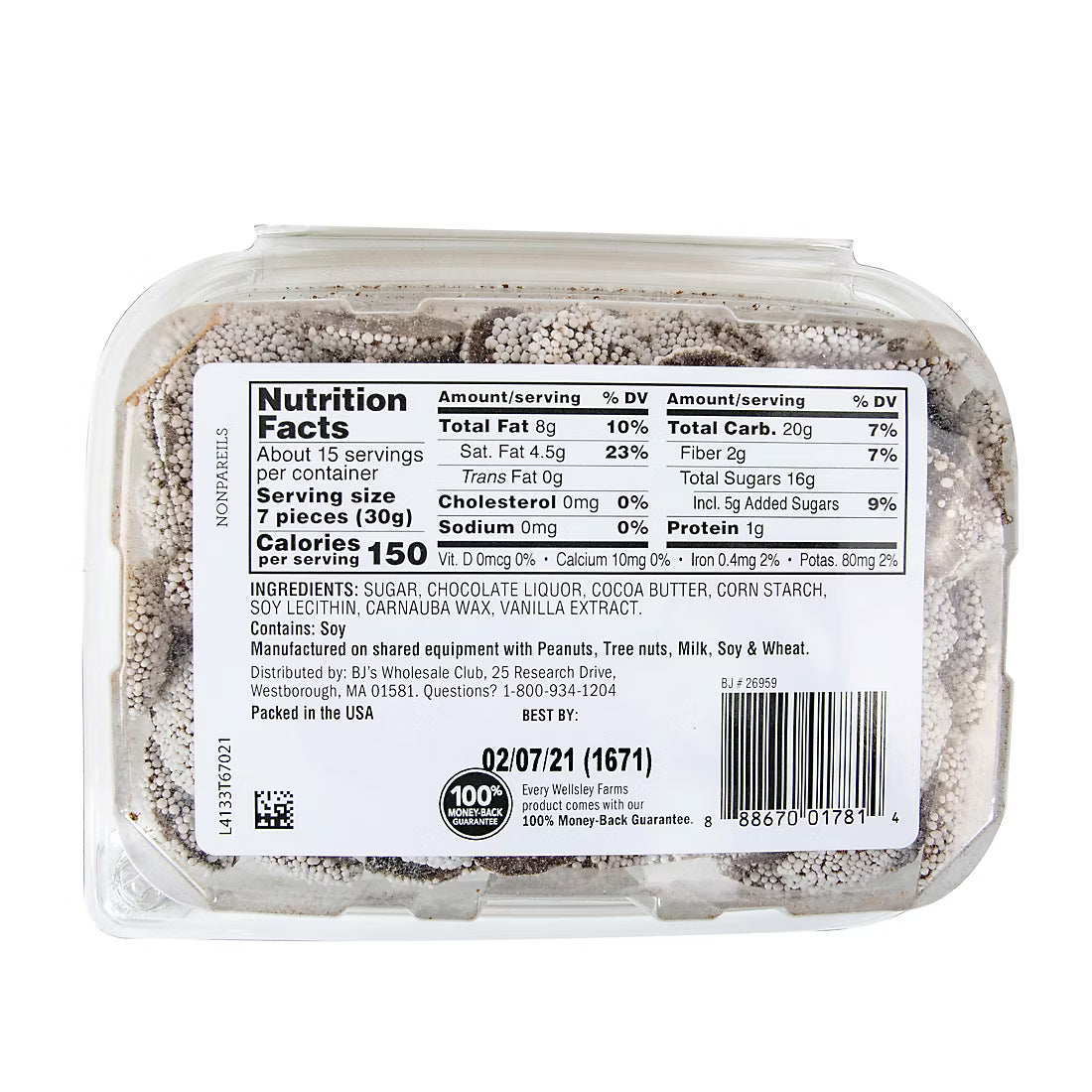 Wellsley Farms Dark Chocolate Nonpareils, 16 oz.