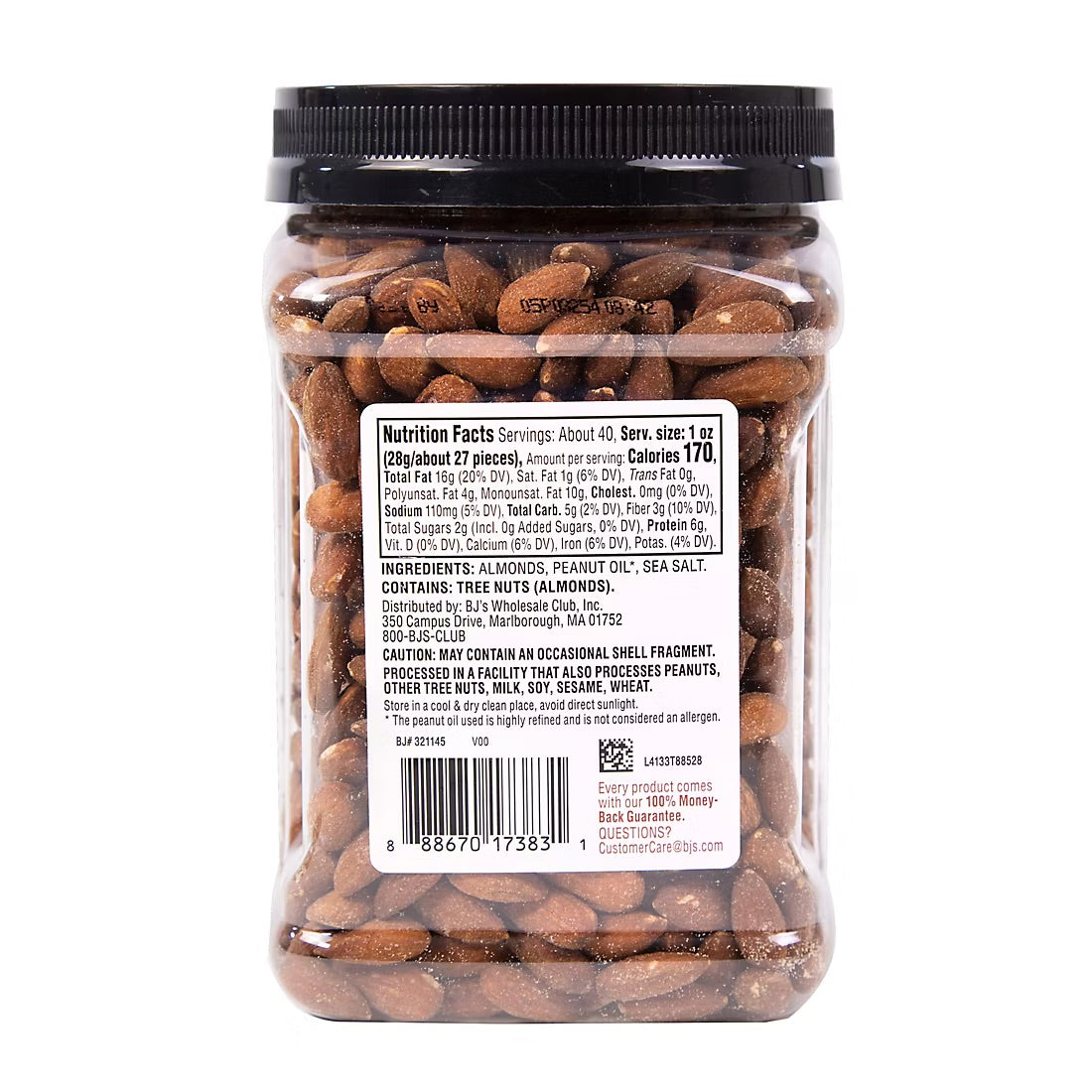 Wellsley Farms Oil Roasted & Sea Salted Almonds, Snacks, 40 oz.