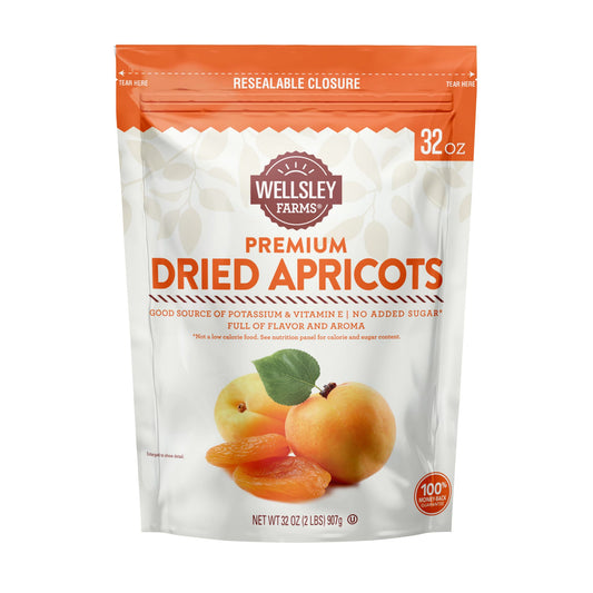 Wellsley Farms Premium Dried Apricots, Snacks, 32 oz.
