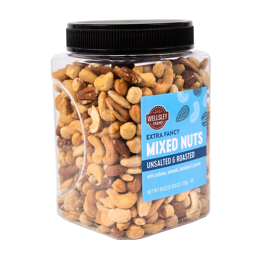 Wellsley Farms Roasted Unsalted Fancy Mixed Nuts, Snacks, 40 oz.