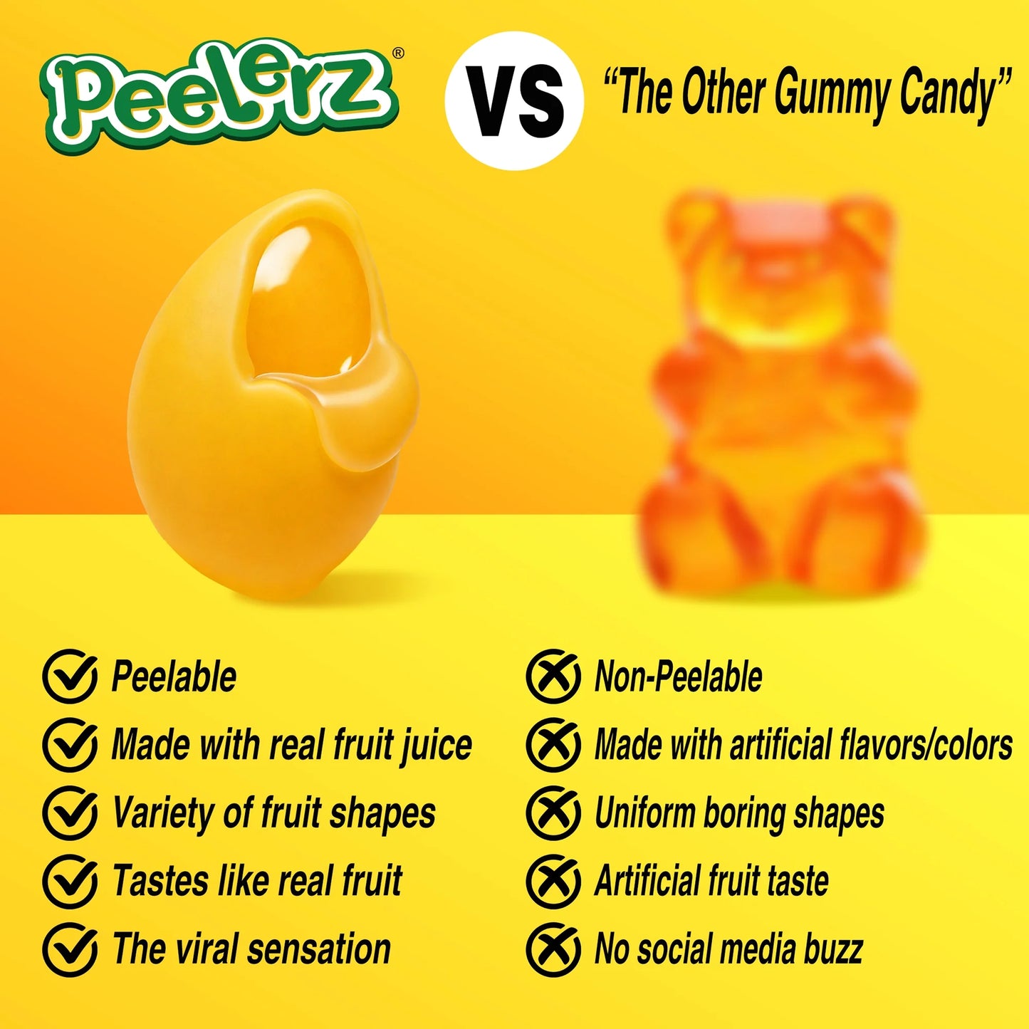 AMOS Peelerz Mango Gummies Peelable Gummy Candy with Real Mango Juice, 3 oz