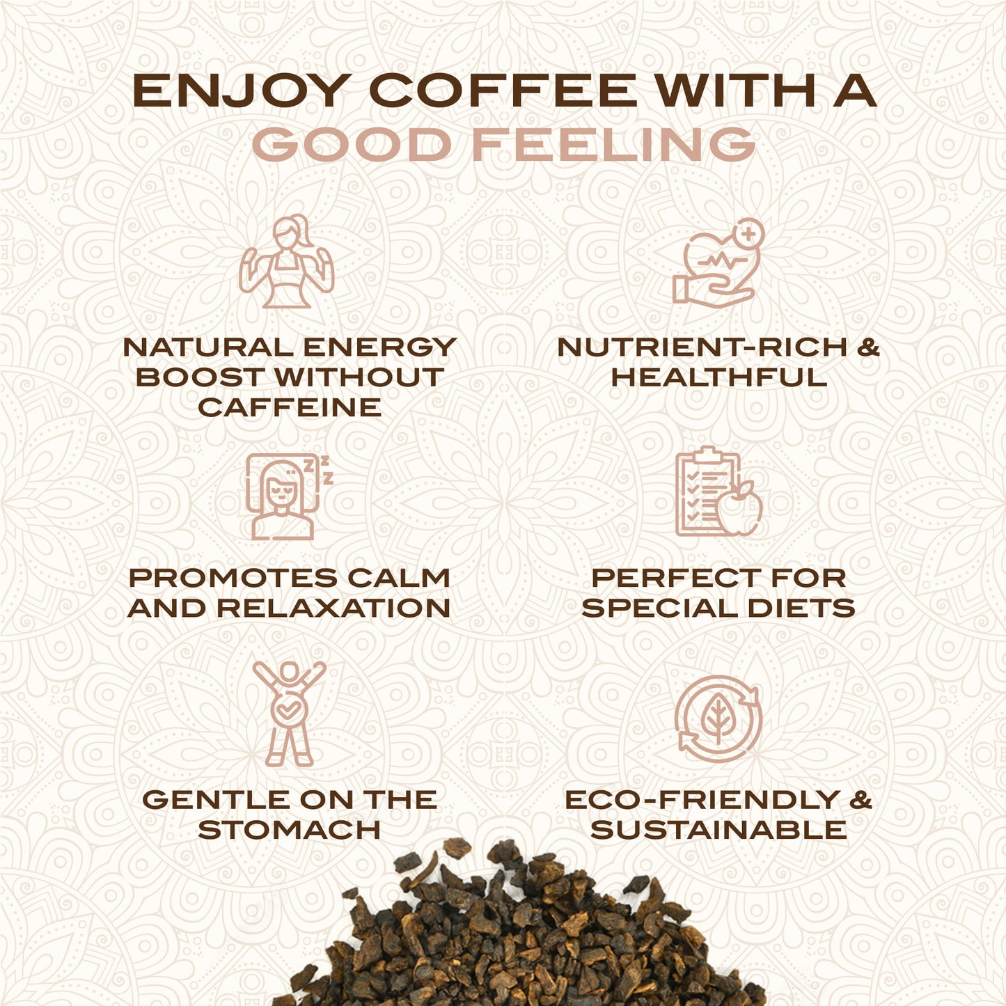 Ayurvedic Roast Hazelnut, Organic Coffee Substitute Caffeine Free Grain Coffee