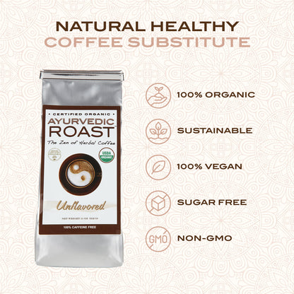 Ayurvedic Roast Unflavored, Organic Coffee Substitute Caffeine Free Grain Coffee