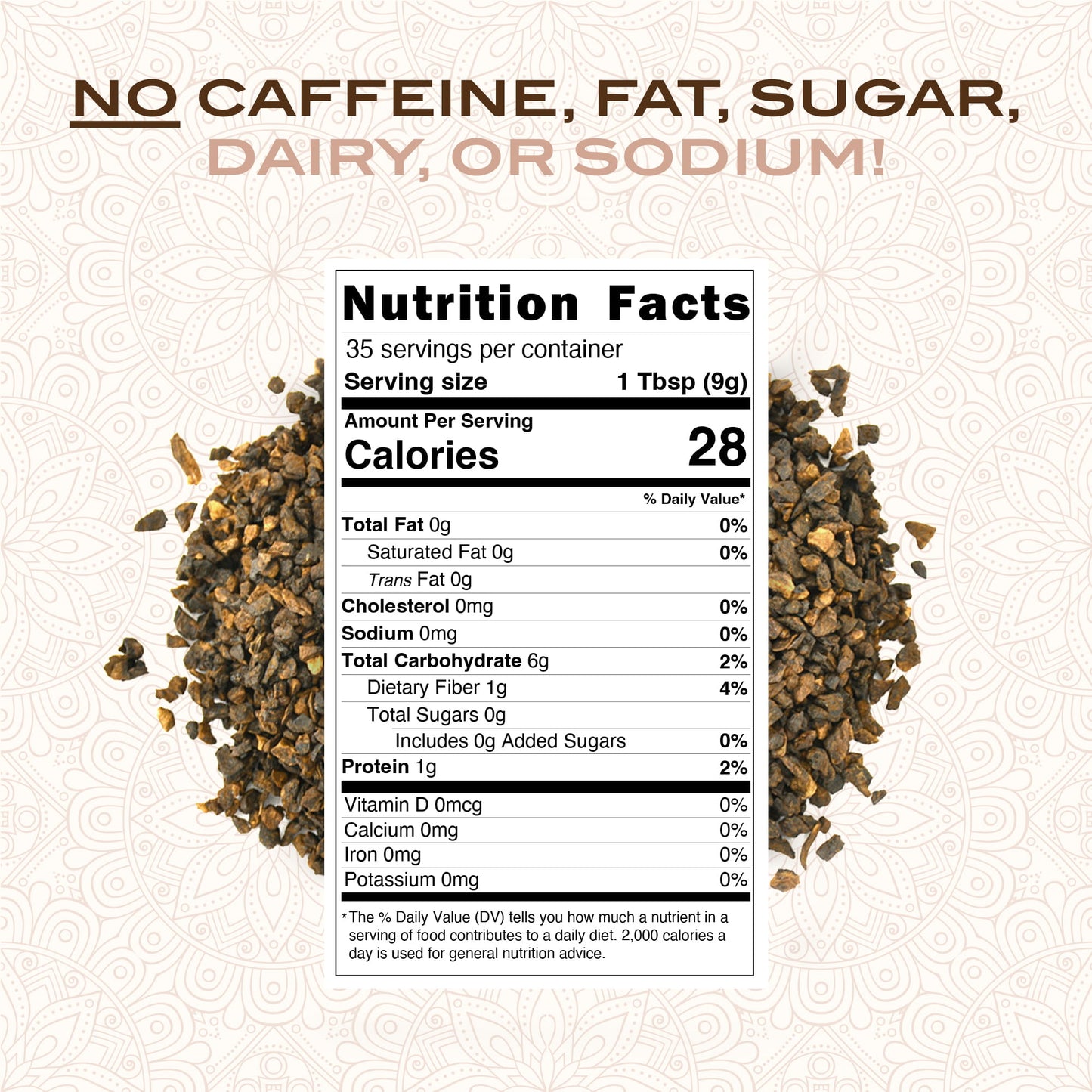 Ayurvedic Roast Unflavored, Organic Coffee Substitute Caffeine Free Grain Coffee