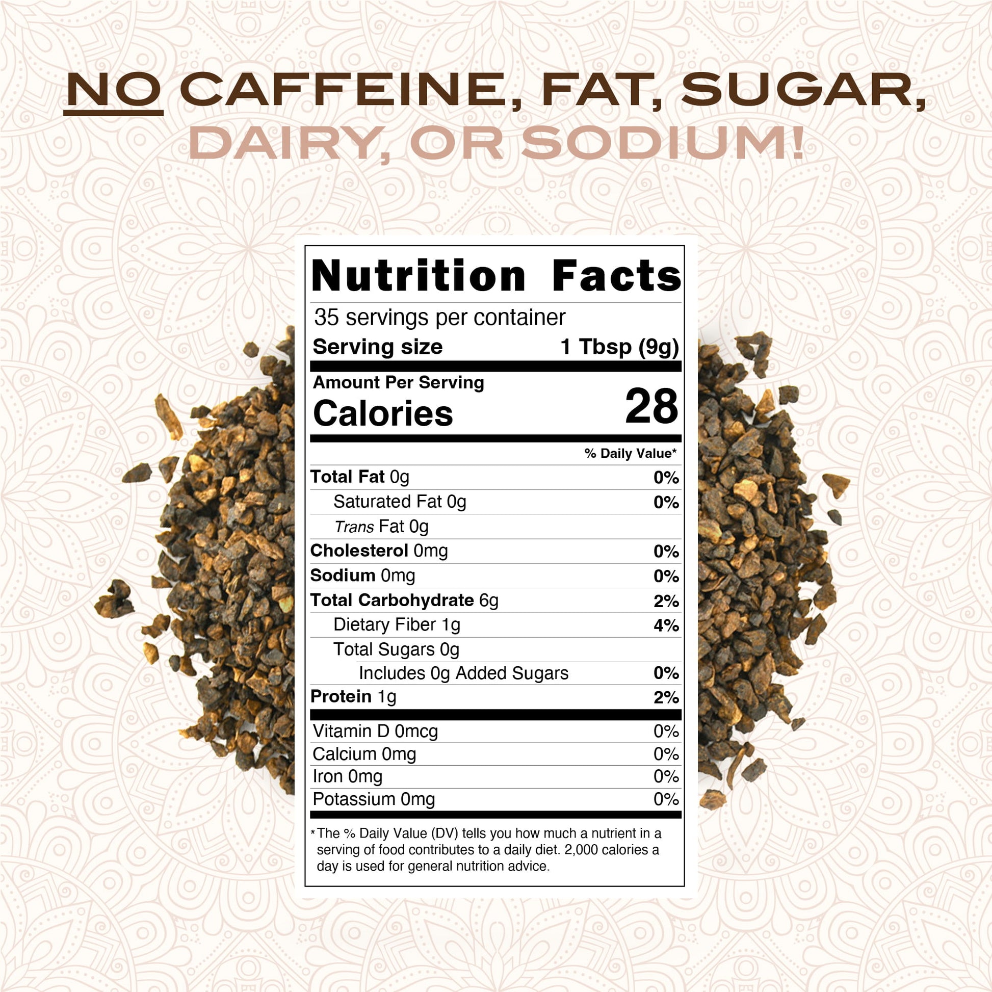 Ayurvedic Roast Unflavored, Organic Coffee Substitute Caffeine Free Grain Coffee