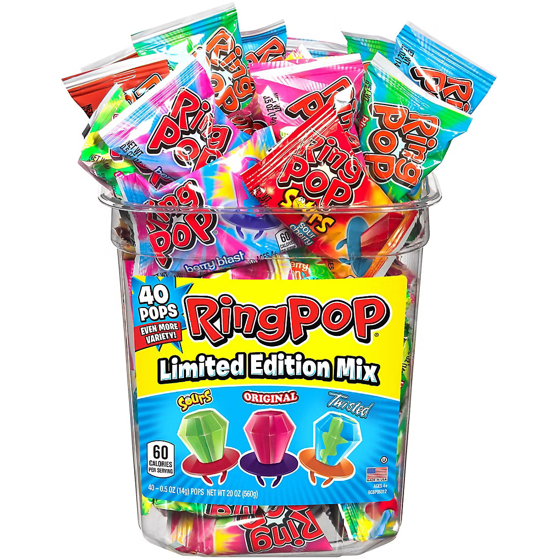 Bazooka Ring Pops Limited Edition Mix Variety Box, 40 ct.